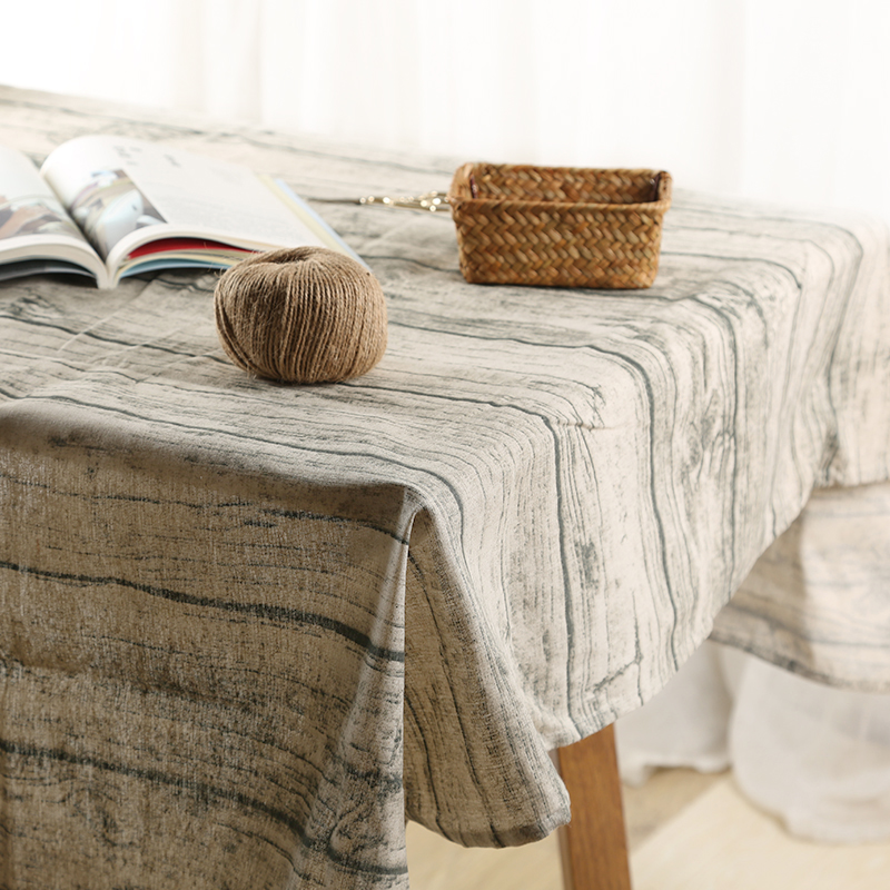 Retro Imitation Wood Grain Photo Photography Gourmet Food Background Cloth Art Cotton Linen Small Fresh Retro Table Mat