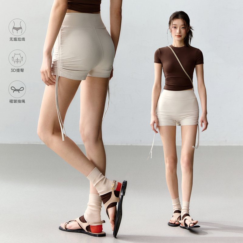 Yoga Shorts for Women, Quick-Drying, High-Waisted, Drawstring, Peach-Lift, Sports Pants, Running Training, Fitness Three-Quarter Pants, Summer Yoga Shorts for Women, Quick-Drying, High-Waisted, Drawstring, Peach-Lift, Sports Pants, Running Training, Fitness Three-Quarter Pants, Summer