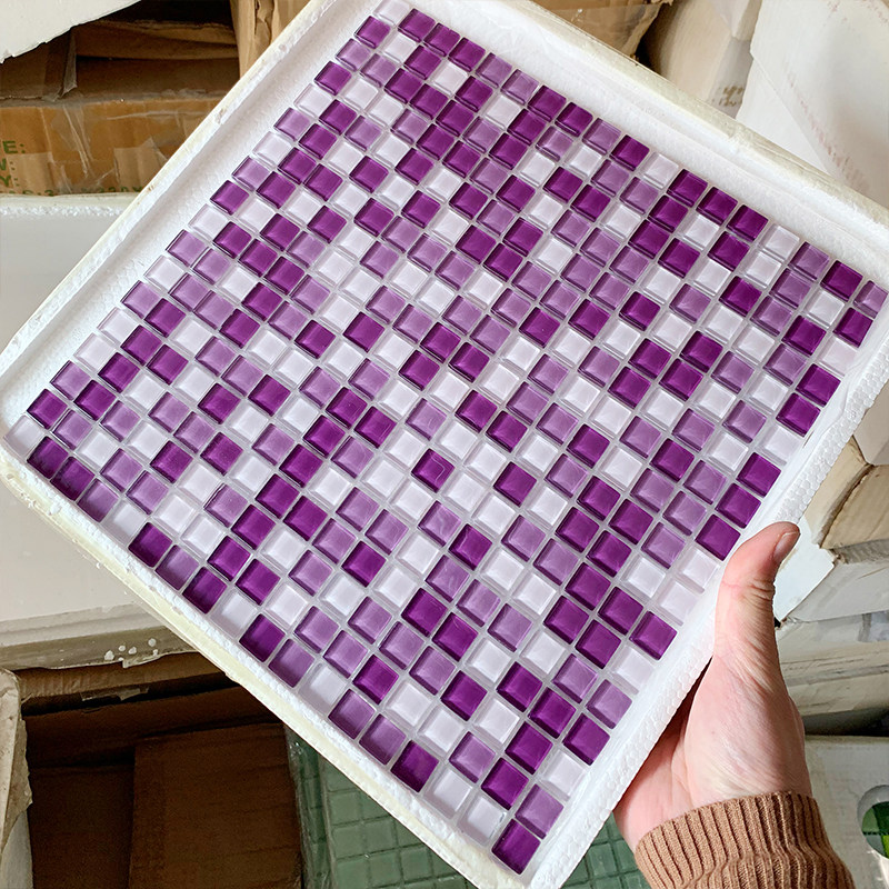 1 5 cm of crystal pure yellow glass purple mosaic magnetic brick TV background wall swimming pool pool