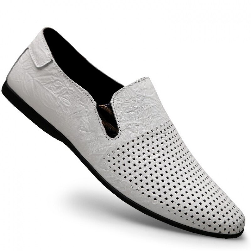 Sandals men's summer breathable perforated leather men's shoes hollow hole shoes Korean version of the trendy British men's casual shoes