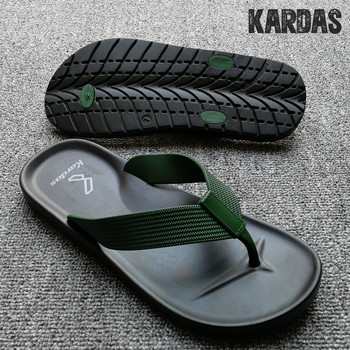 Kardas Natural Rubber Flip-Flops Imported from Thailand, Men's Trendy Vietnamese Beach Slippers, Non-Slip, Waterproof and Wear-Resistant