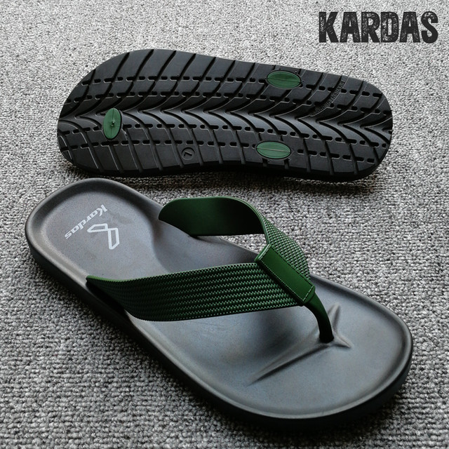 KARDAS natural rubber flip-flops imported from Thailand, men's trendy Vietnamese beach slippers, non-slip, waterproof and wear-resistant