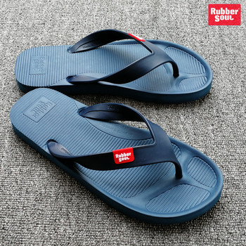 Thailand Imported Latex Flip-Flops Waterproof Non-Slip Rubber Casual Fashion Personalized Beach Flip-Flops for Men