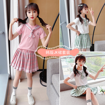 Summer jk uniform skirt girl suit primary school students genuine 12-year-old academic style 10 pleated skirt 11 children summer