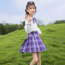 jk uniform Primary School students genuine summer girl ik group skirt pick Ding k skirt summer children gk sellfish suit 9