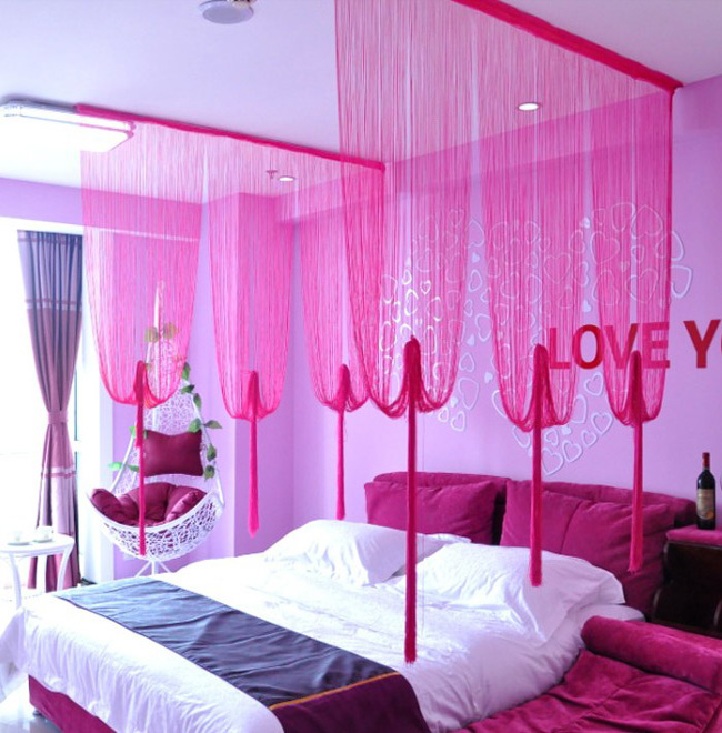 Korean-style finished product encryption bold line curtain decorative door curtain hanging curtain partition window porch curtain