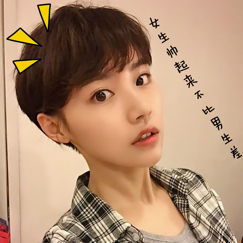 假发男士韩版帅气短直发男生斜刘海自然逼真吴亦凡同款蓬松奶奶灰