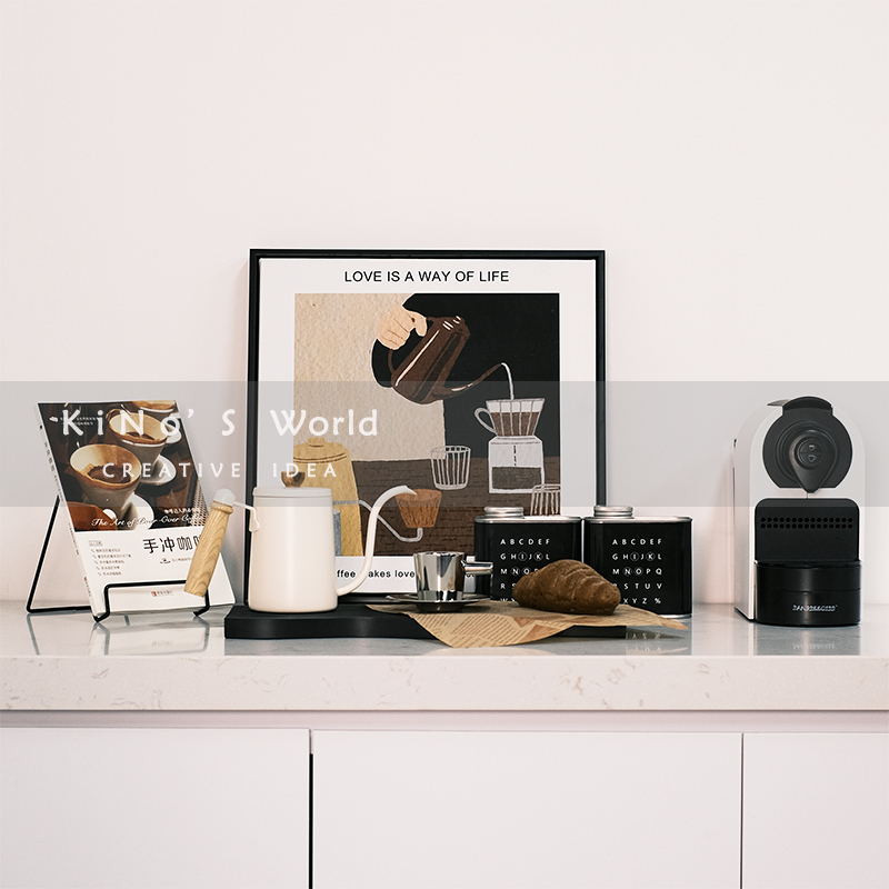 Kino Kitchen Decorations, Sideboard Combination, Model Room, Coffee-Themed Decorative Paintings, Restaurant Soft Furnishings