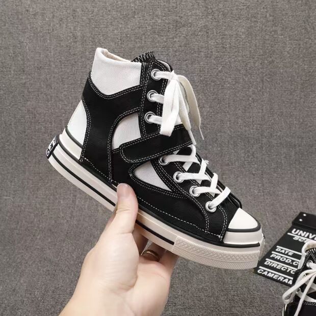 Giày ga châu Âu 2019 đầu xuân mới giày nữ đế dày với Velcro hoang dã giày cao giày thông thường - Giày cao gót mẫu giày thể thao nữ đẹp 2020