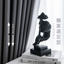 100%遮光窗帘成品卧室遮光隔热挂钩式全遮阳布隔音2021新款少女风