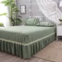 Rắn giường váy ren váy một mảnh mềm mại và thoải mái bông rửa bedspread bìa bảo vệ 1.5x1.8x2.0m bụi - Váy Petti drap giường có viền