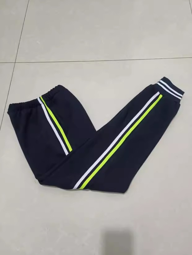 Student High Waist Loose Sports Pants School Pants With Big Code Stash Blue Side Fluorescent Yellow White Pants Feet Tighty-Taobao