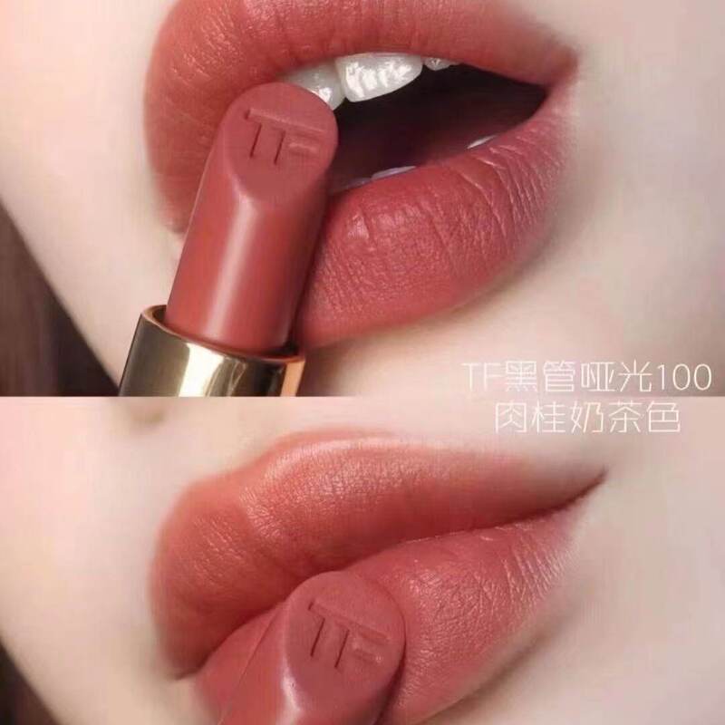 Tf Lipstick 100 Cinnamon Milk Tea Color Matte Black Tube Moisturizing Lipstick 08 15 16 50 51 52 80 90