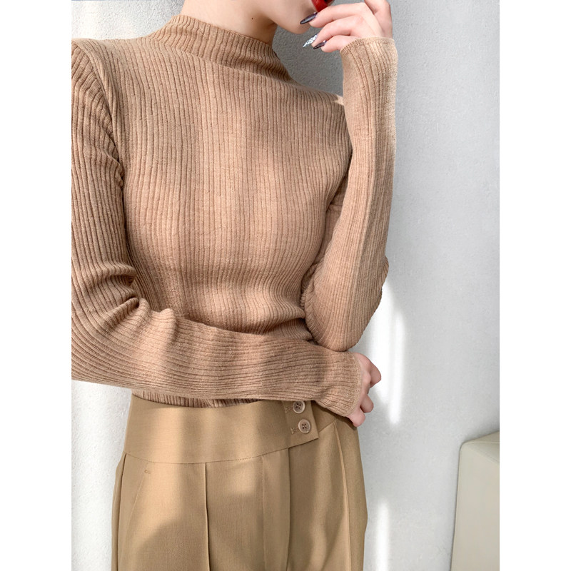 Mars Carmin Autumn and Winter New Semi - Color Spinning Ultra - fine Merino Wool Knitted Sweater 3 color