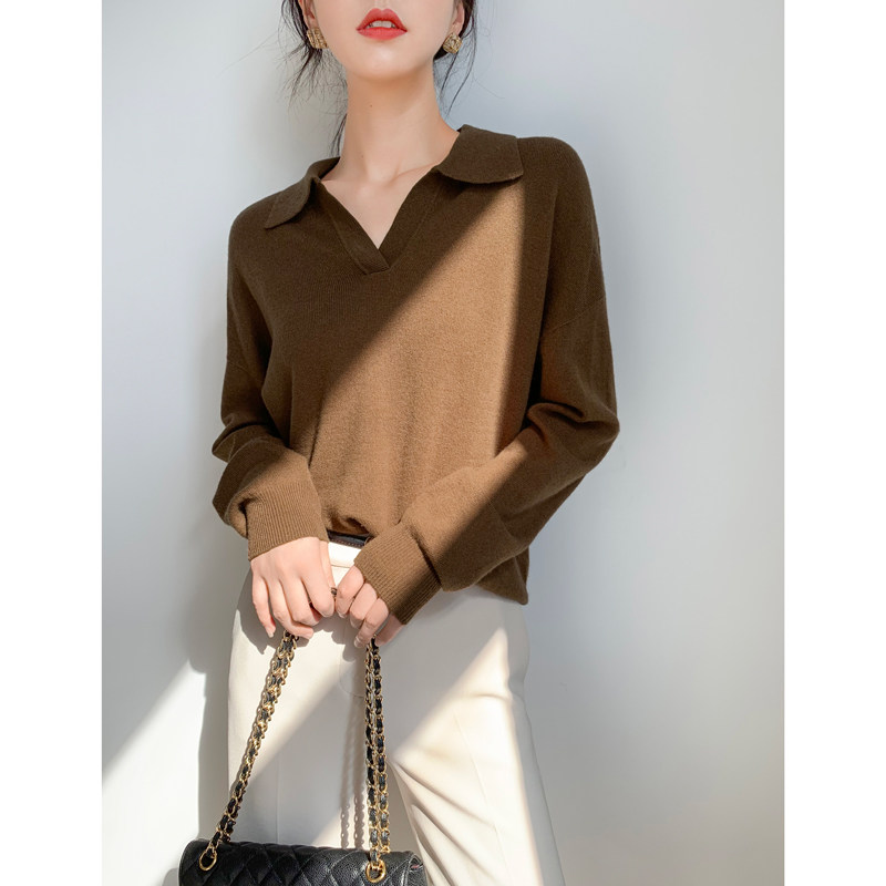 Mars Carmin 2021 new seamless integrated polo collar sweater with head knitted sweater