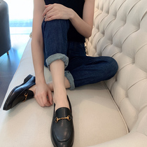 Mars Jiamin Wannian Classic Joker Horse Clasp Full Leather Flat Women's Shoes