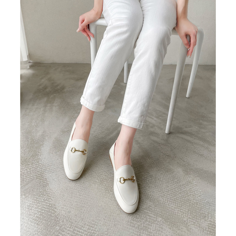 Mars Jiamin early autumn new products 3 colors into single shoes Muller leather slippers leather women's shoes loafers 2 wear