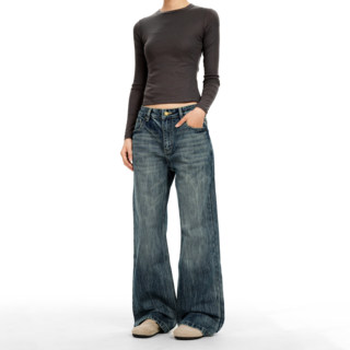 Verborgen American Retro Lightning Pattern Flared Jeans Unisex Trendy Brand Washed Cleanfit Long Pants