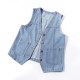 Spring and summer all-match denim vest women's short loose style Korean style BF sleeveless jacket vest vest outer wear ແນວໂນ້ມນັກສຶກສາ