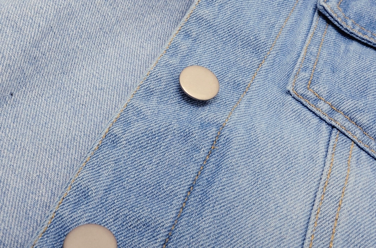 Mùa xuân và Mùa Thu Hàn Quốc phiên bản của các đính cườm lỗ phần ngắn denim vest nữ mùa hè vest mỏng vest vai vest không tay áo sơ mi