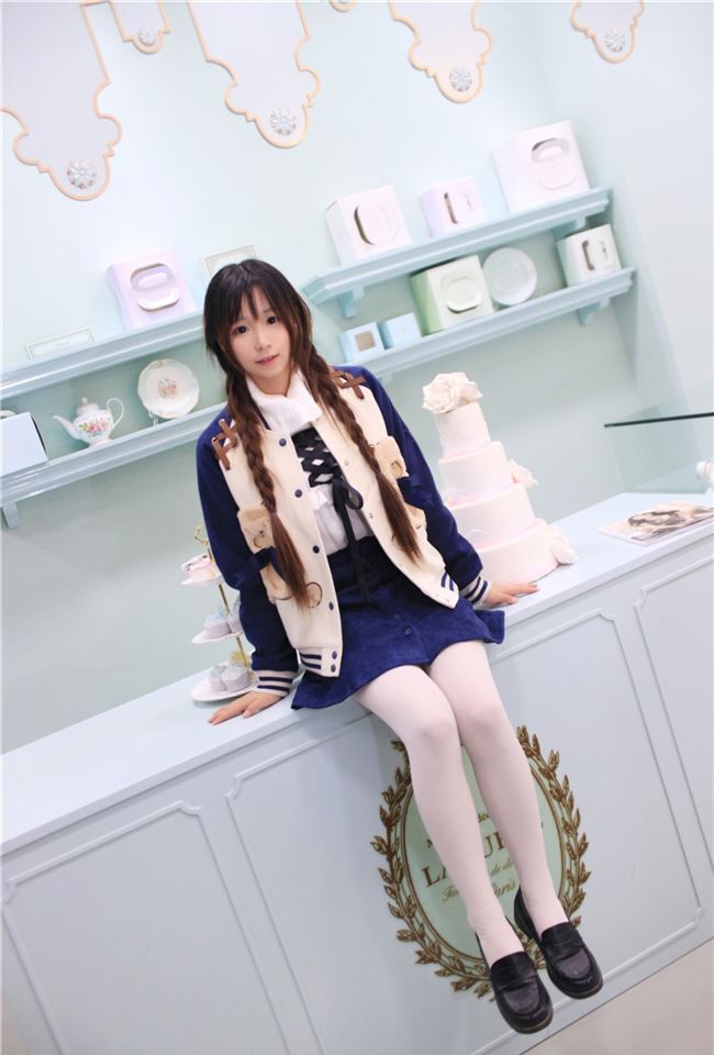 Phụ nữ mới dễ thương Teddy gấu áo khoác len hai mặt áo khoác bóng chày - Áo len lót đôi áo cardigan