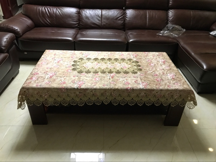 Phòng khách thêu bàn cà phê vải châu Âu mục vụ bàn tròn bàn ăn cờ ren vải rỗng bảng mat khăn trải bàn ghế giấy trải bàn ăn dùng 1 lần