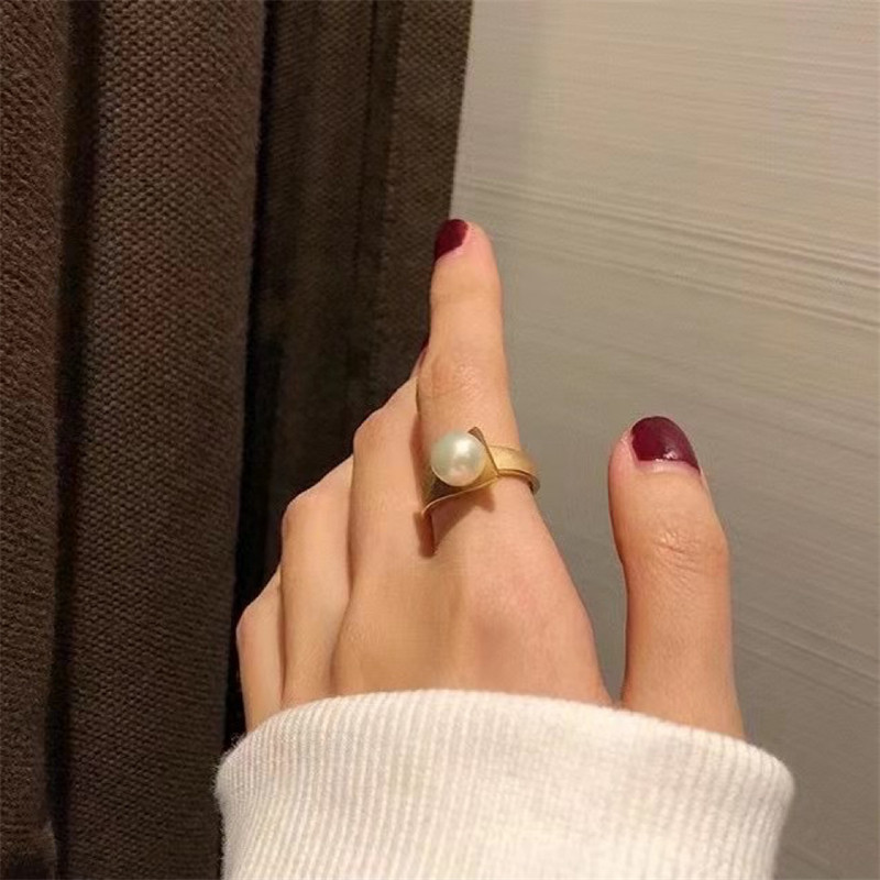 Аксессуары из жемчуга DIY, позолоченная медь 18 карат, толстая позолоченная индивидуальность, текстура холодного ландшафта, кольцо с полуфабрикатом, воздушная опора Изображение 1