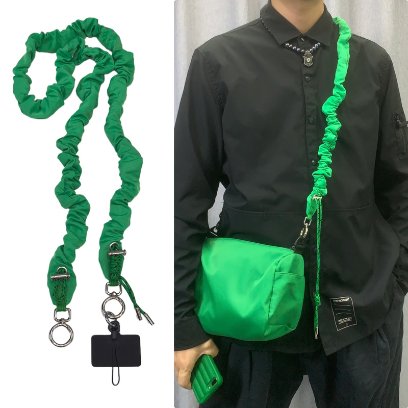 Large Intestine Bag with Phone Crossbody Strap, Summer Bright Color Drawstring Adjustable Shoulder Strap, Phone Case Strap, Neck Strap