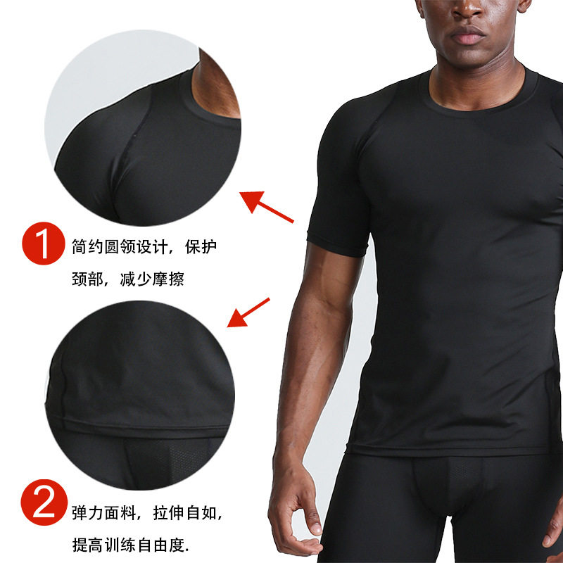 Баскетбольная майка, быстросохнущая приятная телу футболка для спортзала для тренировок, короткий рукав, в обтяжку, для бега, впитывает пот и запах 