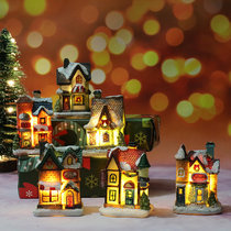 Christmas New Christmas Decorations Resin Small House Microscape Resin House Small Pendulum Christmas Presents