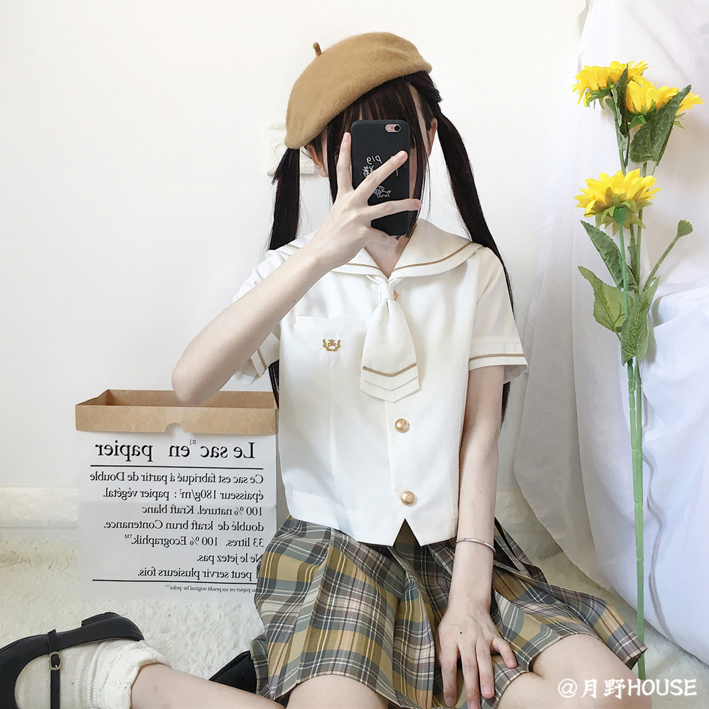 (Spot) Tsukino HOUSE original design JK uniform Jinsui Gao summer clothes * gold a sailor suit