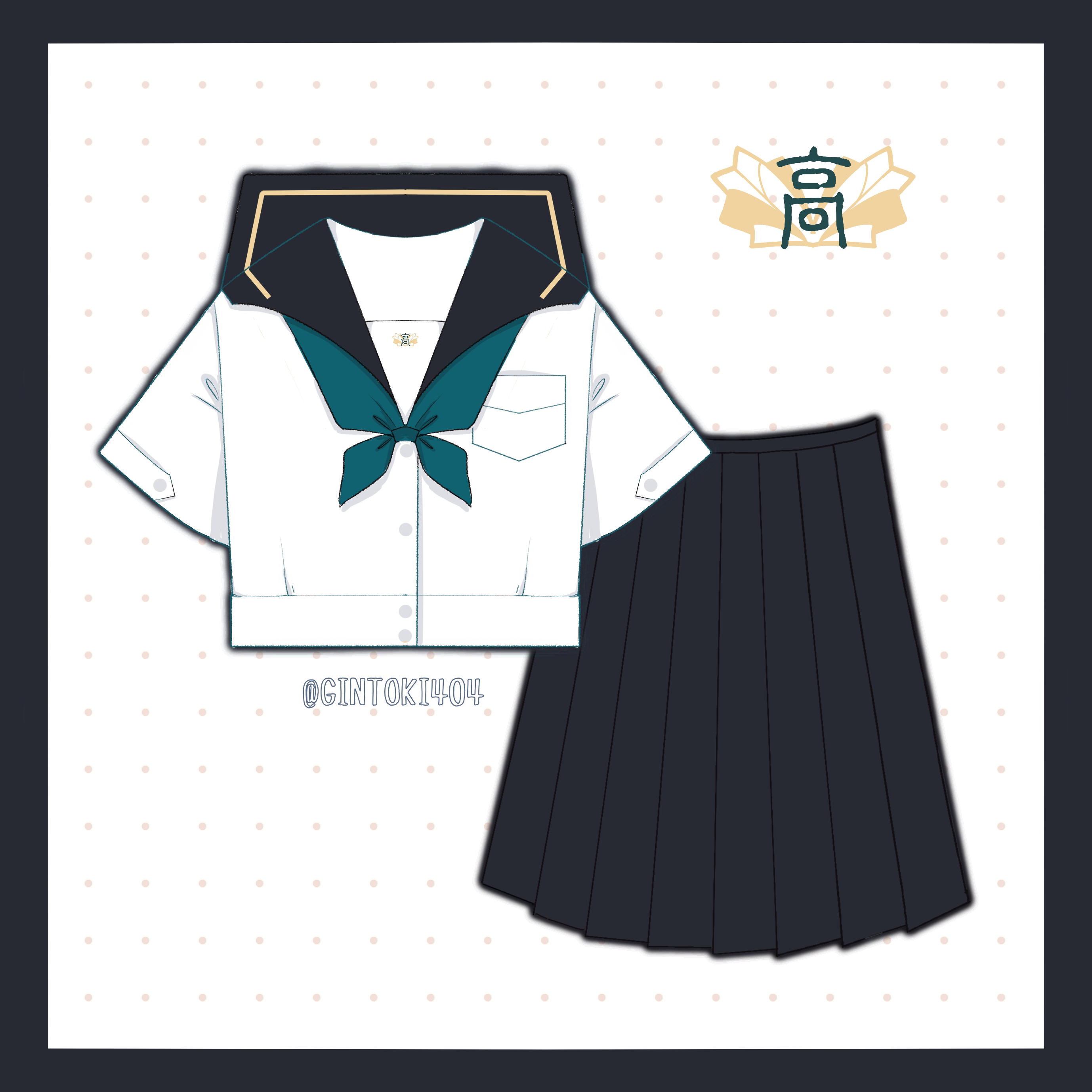 (New Collection) Tsukino HOUSE *Chenxing College *Special Lapel Gold One Summer Clothes