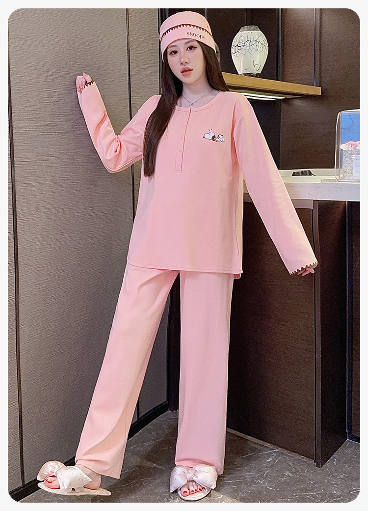 送帽子冬季月子服产妇纯棉哺乳睡衣春秋产后四季款孕妇家居服套装 — 22