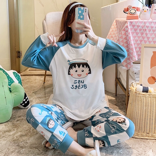 Летняя тонкая хлопковая послеродовая демисезонная осенняя пижама для молодой матери для кормящих грудью, 5 мес.