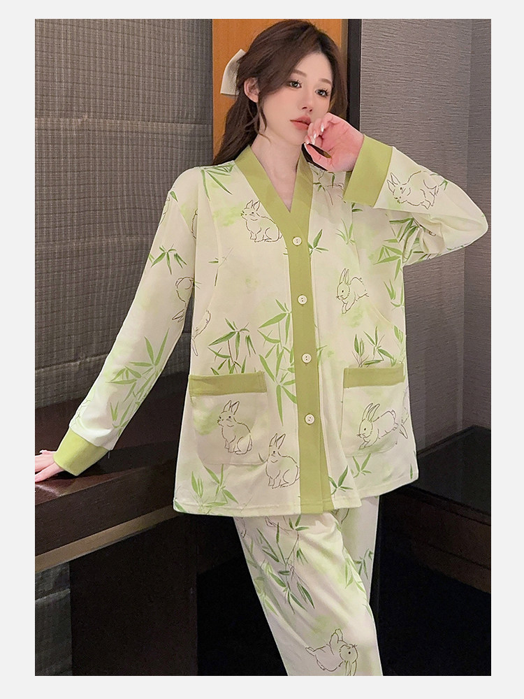 纯棉月子服秋冬产后哺乳睡衣女孕妇喂奶专用春秋产妇家居服可外穿 — 19
