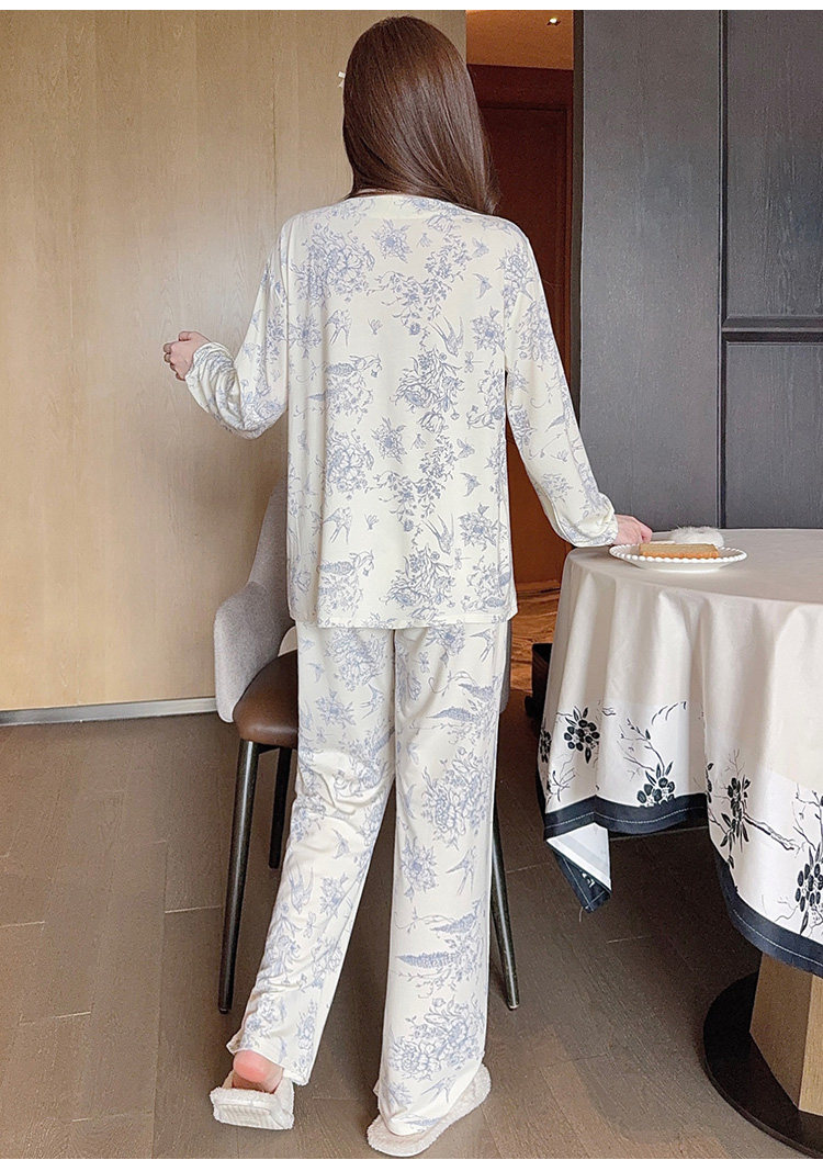 莫代尔月子服女夏秋冬9月份10产后产妇哺乳期睡衣纯棉孕妇家居服 — 16