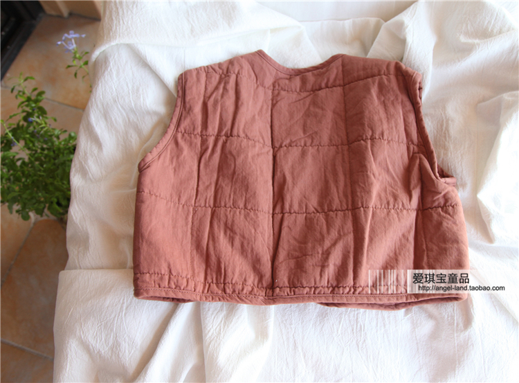 Bé trai và bé gái oversized vest mỏng chần vest áo gile cotton mềm mại cho bé