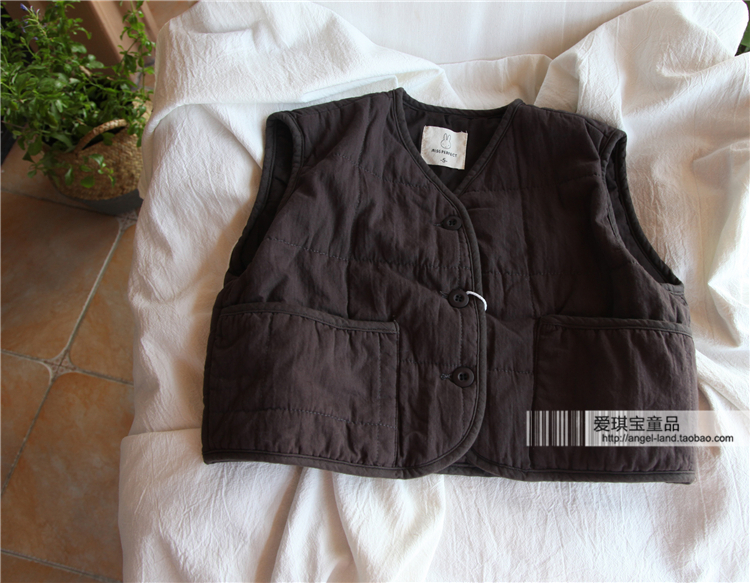 Bé trai và bé gái oversized vest mỏng chần vest áo gile cotton mềm mại cho bé