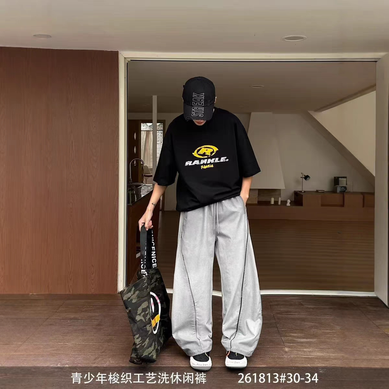 2026 Xinoqi Spring/Summer Youth Woven Craft Washed Casual Pants [Not Shipped with Tags]