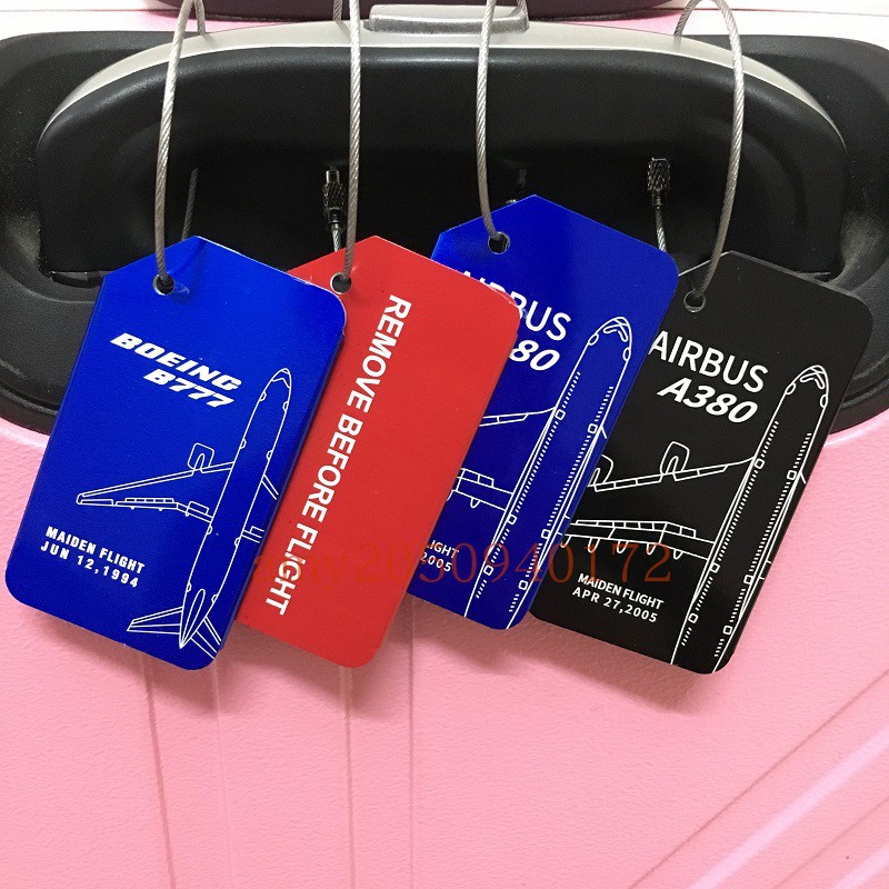 New Boeing Airbus Aircraft Baggage Tags Airline Boarding Pass Checkbox Hangout Bags Anti-Theft Tag