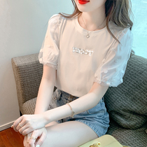 Han Edition Advanced Fashion Bubble Sleeve Sleeve Costumes in 2022 New Summer Circular T - shirt suit