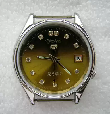 90s out of print inventory new Yashi brand 33 drill automatic mechanical calendar color gold men's watch antique nostalgia