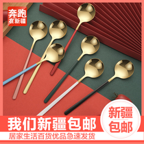 Xinjiang department store brother 304 stainless steel metal spoon home restaurant long handle Chinese net red soup spoon spoon