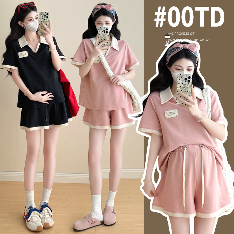 2026 Summer Maternity Wear Casual Loose Versatile Shorts Set for Pregnant Moms 100kg Trendy for Plus-Size Sisters