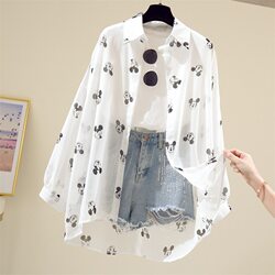 2020 new summer Korean style chiffon printed sun protection clothing for women, mid-length, super fairy, loose, versatile, thin coat, trendy