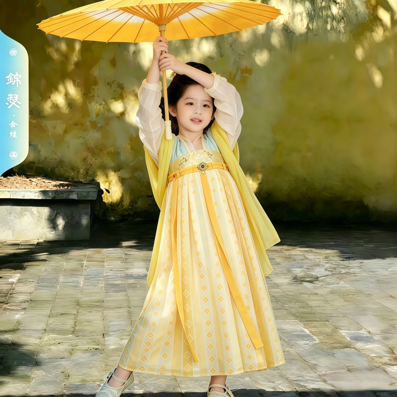 Girls' Hanfu Long-Sleeved Skirt, Super Fairy-Like Ancient Style Dress, 2026 Spring and Autumn Style, Super Fairy-Like Ancient Costume Princess Dress