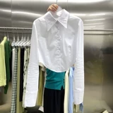 Южнокорейский весенний товар, рубашка, короткий лонгслив, подходит для подростков, воротник поло, по фигуре