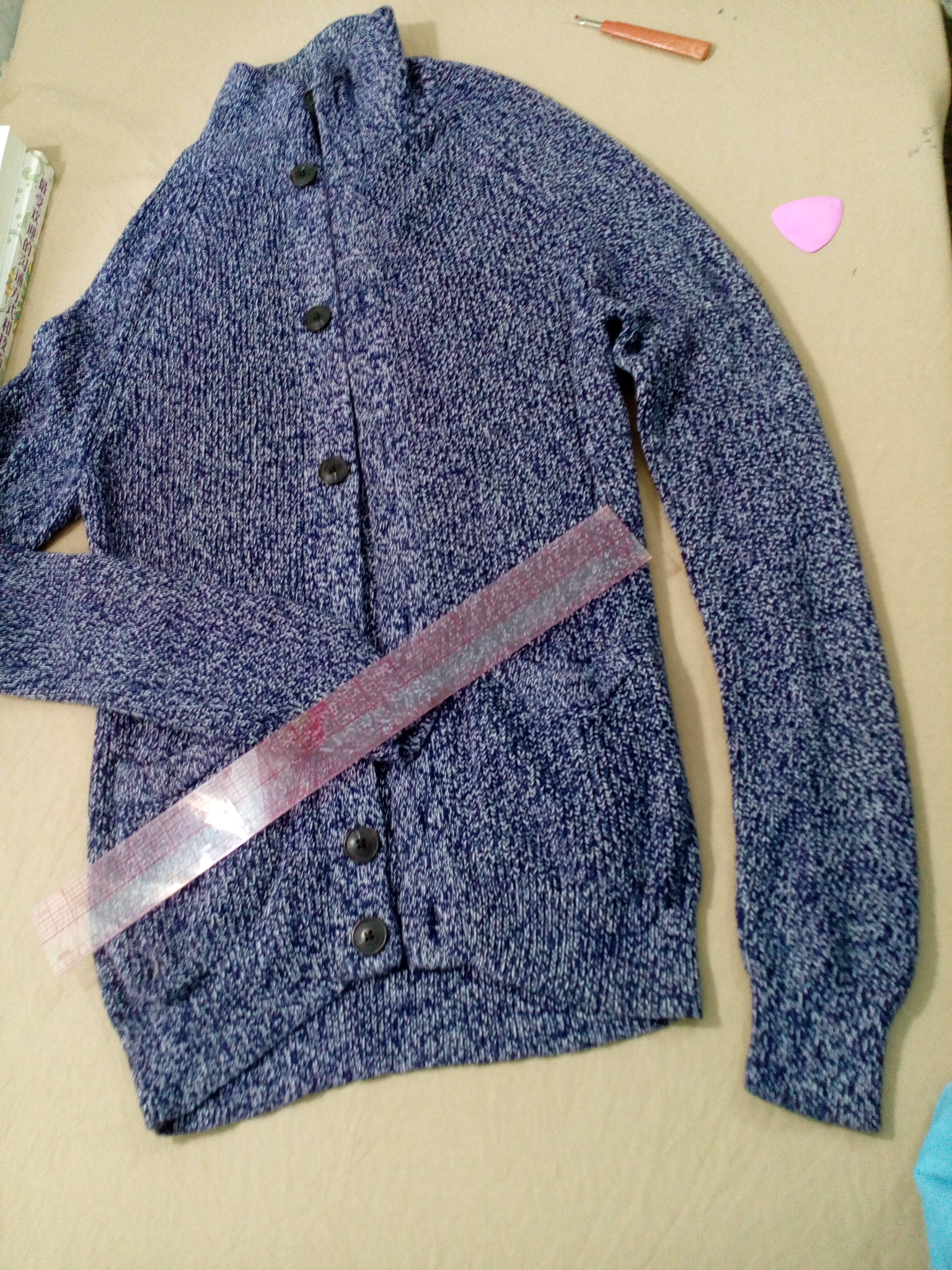 Sweater modification knitted stick needle sweater sleeves long to change short without mark seams