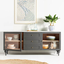 Nordic Solid Wood Rock Plate Dining Side Cabinet New Chinese Small Household Type Side Cabinet American Day Style Wind Restaurant Multifunction Lockers