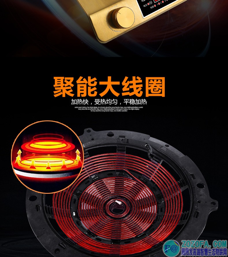 ZOZOFA Bếp điện từ gia dụng Pin thông minh Lẩu thông minh Sinh viên công suất cao Bếp điện từ nấu ăn Đặc biệt nhỏ - Bếp cảm ứng bếp kangaroo